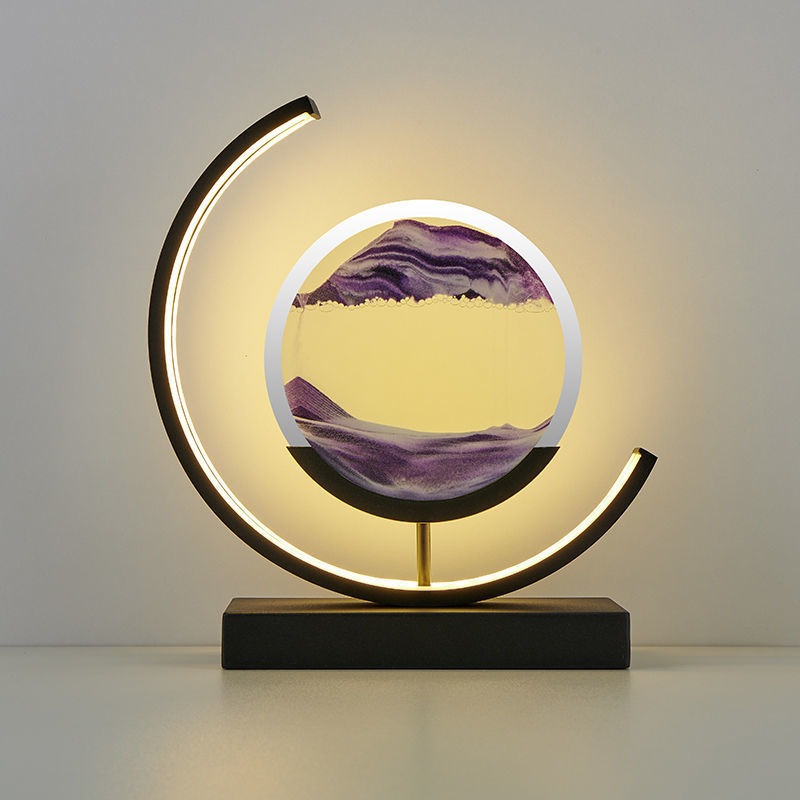 flowing sand tabletop led lamp